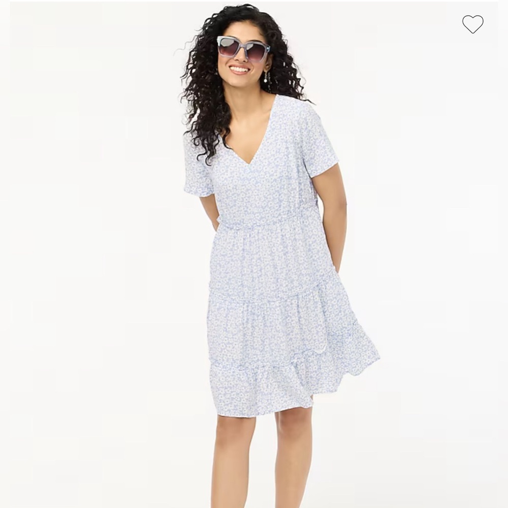 J. Crew V-neck ruffle tiered mini dress